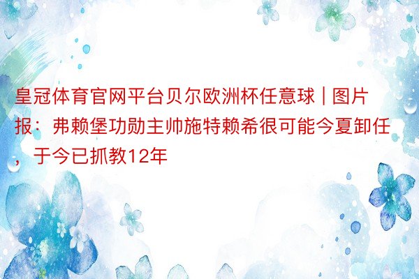 皇冠体育官网平台贝尔欧洲杯任意球 | 图片报：弗赖堡功勋主帅施特赖希很可能今夏卸任，于今已抓教12年